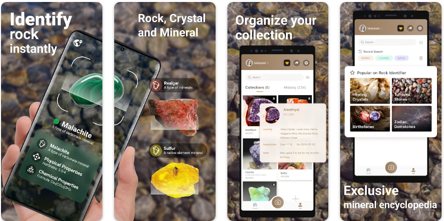 Stone Identifier Rock Scanner mobile app
